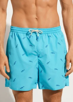 Men Calzedonia Men's Boxer Swim Shorts Formentera
