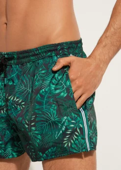 Men Calzedonia Men's Ibiza Patterned Boxer Swim Shorts