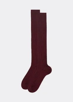 Men Calzedonia Men's Long Ribbed Lisle Thread Socks