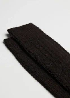 Men Calzedonia Men's Short Ribbed Socks With Wool And Cashmere