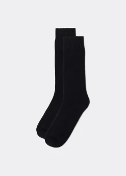 Men Calzedonia Men's Short Ribbed Socks With Wool And Cashmere