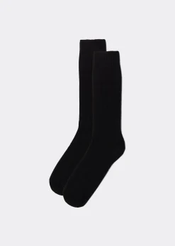 Men Calzedonia Men's Short Ribbed Socks With Wool And Cashmere