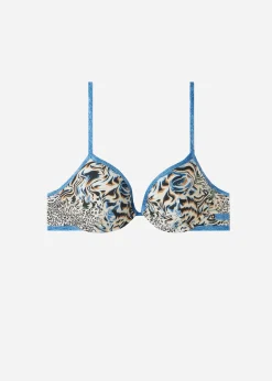 Women Calzedonia Mykonos Animal Print Padded Triangle Bikini Top