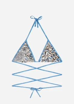 Women Calzedonia Mykonos Double Face Animal Print Triangle Bikini Top