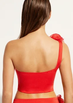 Women Calzedonia One-Shoulder Bandeau Tankini Top Bora Bora