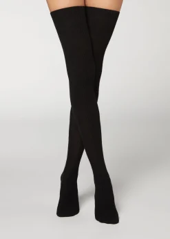 Women Calzedonia Openwork Wool Over-The-Knee Socks