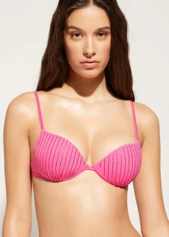 Women Calzedonia Padded Push-Up Bikini Top Shanghai