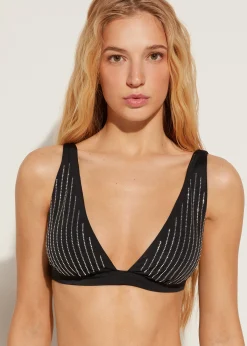Women Calzedonia Padded Triangle Bikini Top Shanghai