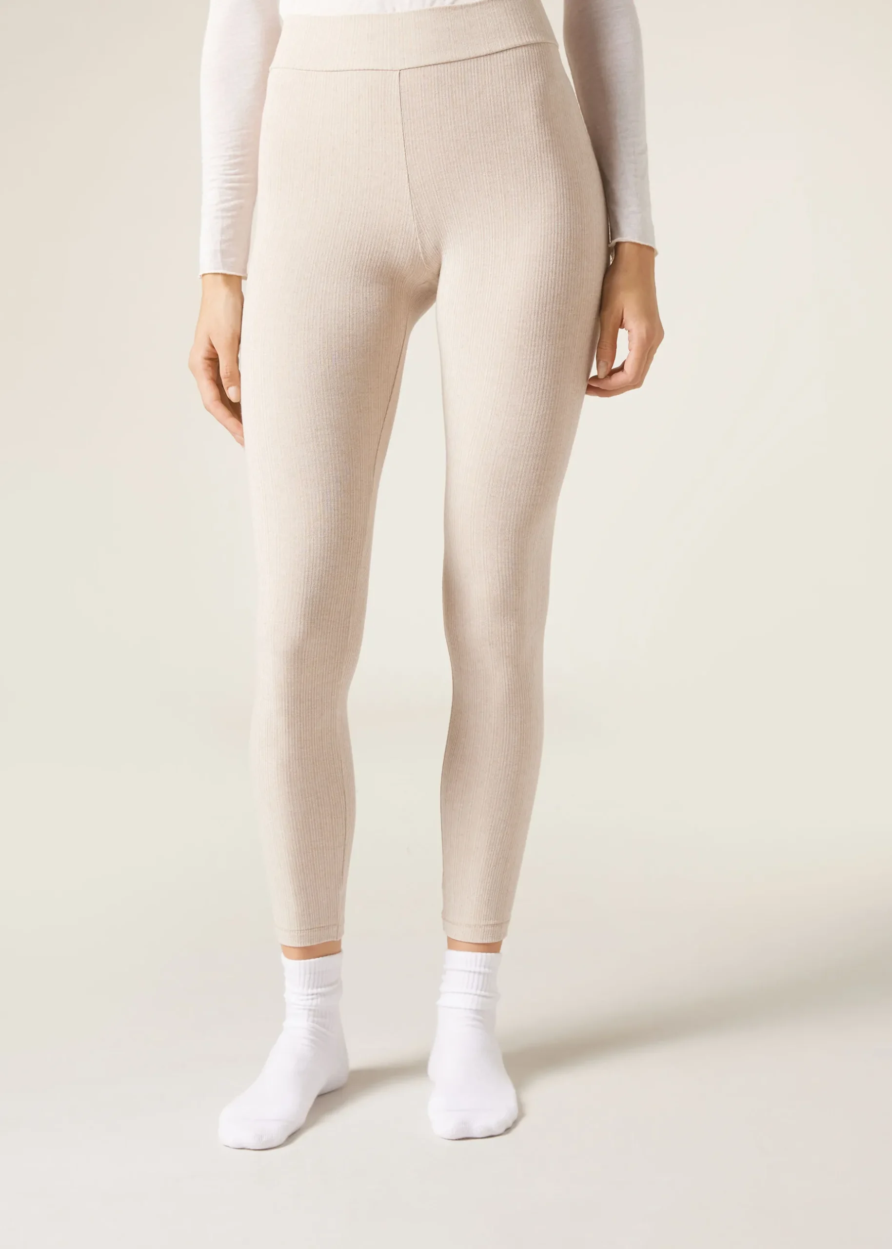 Women Calzedonia Ribbed Leggings With Cashmere