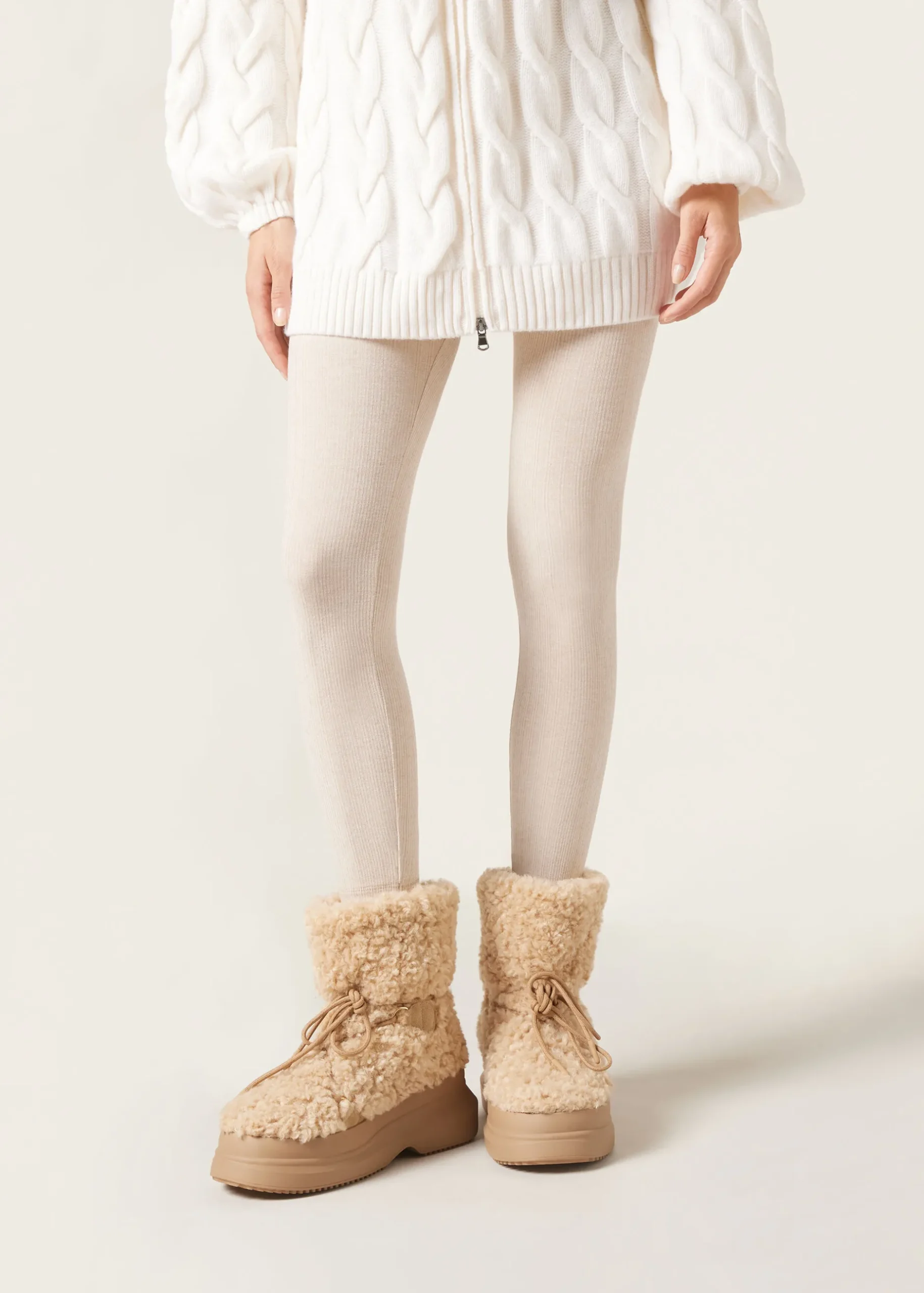 Women Calzedonia Ribbed Leggings With Cashmere