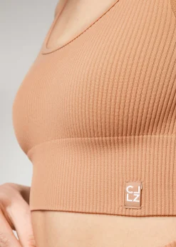 Women Calzedonia Ribbed Seamless Sport Top