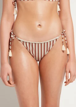 Women Calzedonia Rodi Stripe Bow Bikini Bottoms
