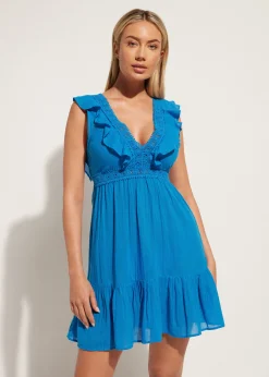 Women Calzedonia Ruffle Passementerie Short Dress