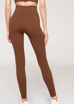 Women Calzedonia Seamless Fine Ribbed Sports Leggings