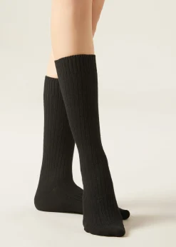 Women Calzedonia Short Ribbed Socks With Wool And Cashmere