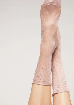 Women Calzedonia Short Socks With Glitter And Crystals