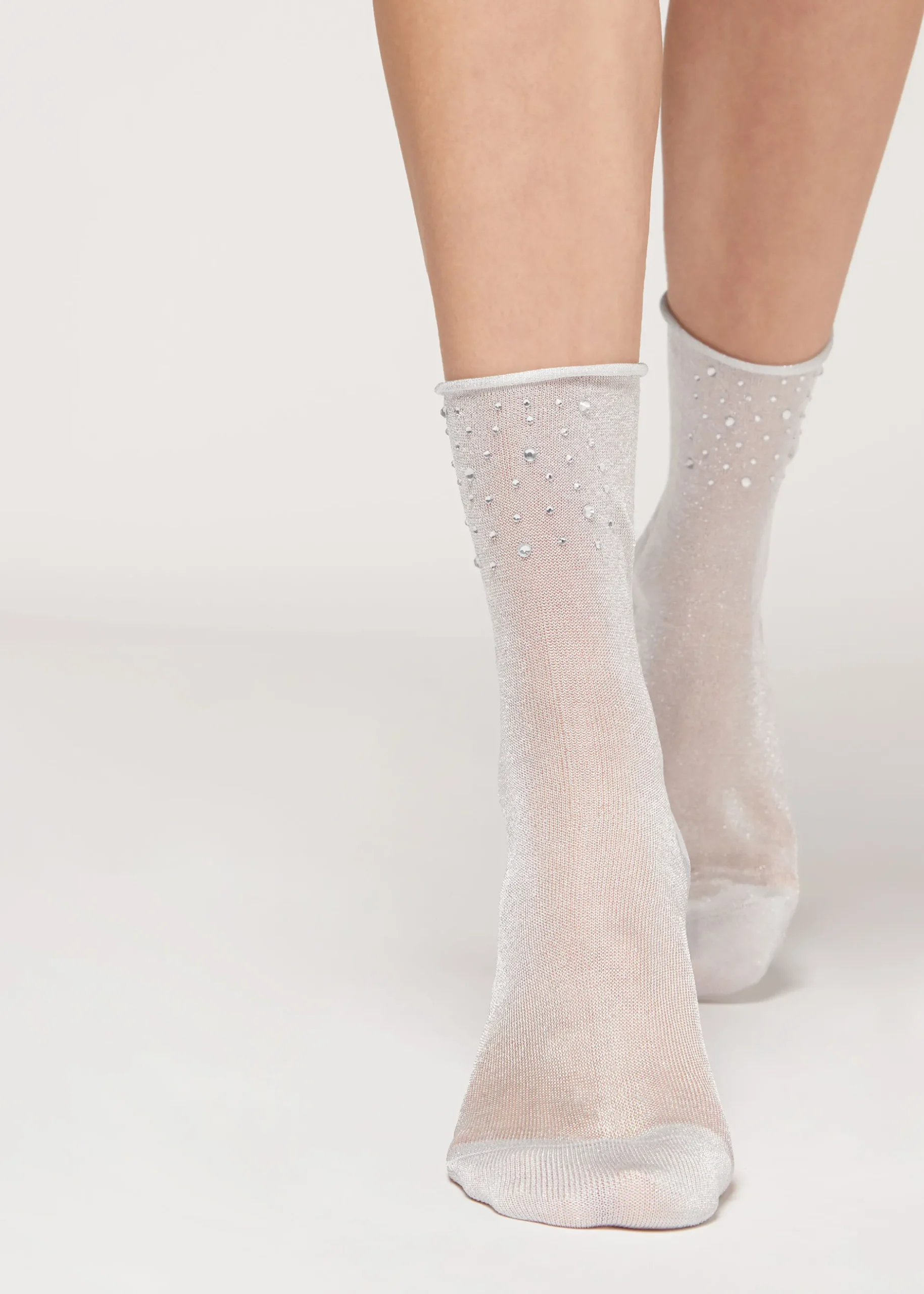 Women Calzedonia Short Socks With Glitter And Crystals