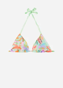 Women Calzedonia Slide Triangle Bikini Top Tahiti