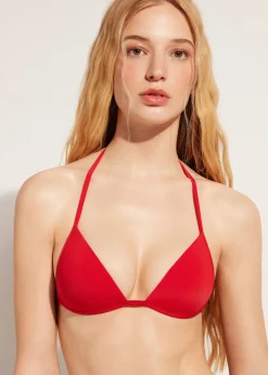 Women Calzedonia Soft Graduated Padded Triangle Bikini Top Indonesia