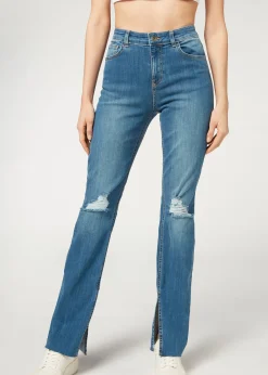 Women Calzedonia Straight Ripped Jeans