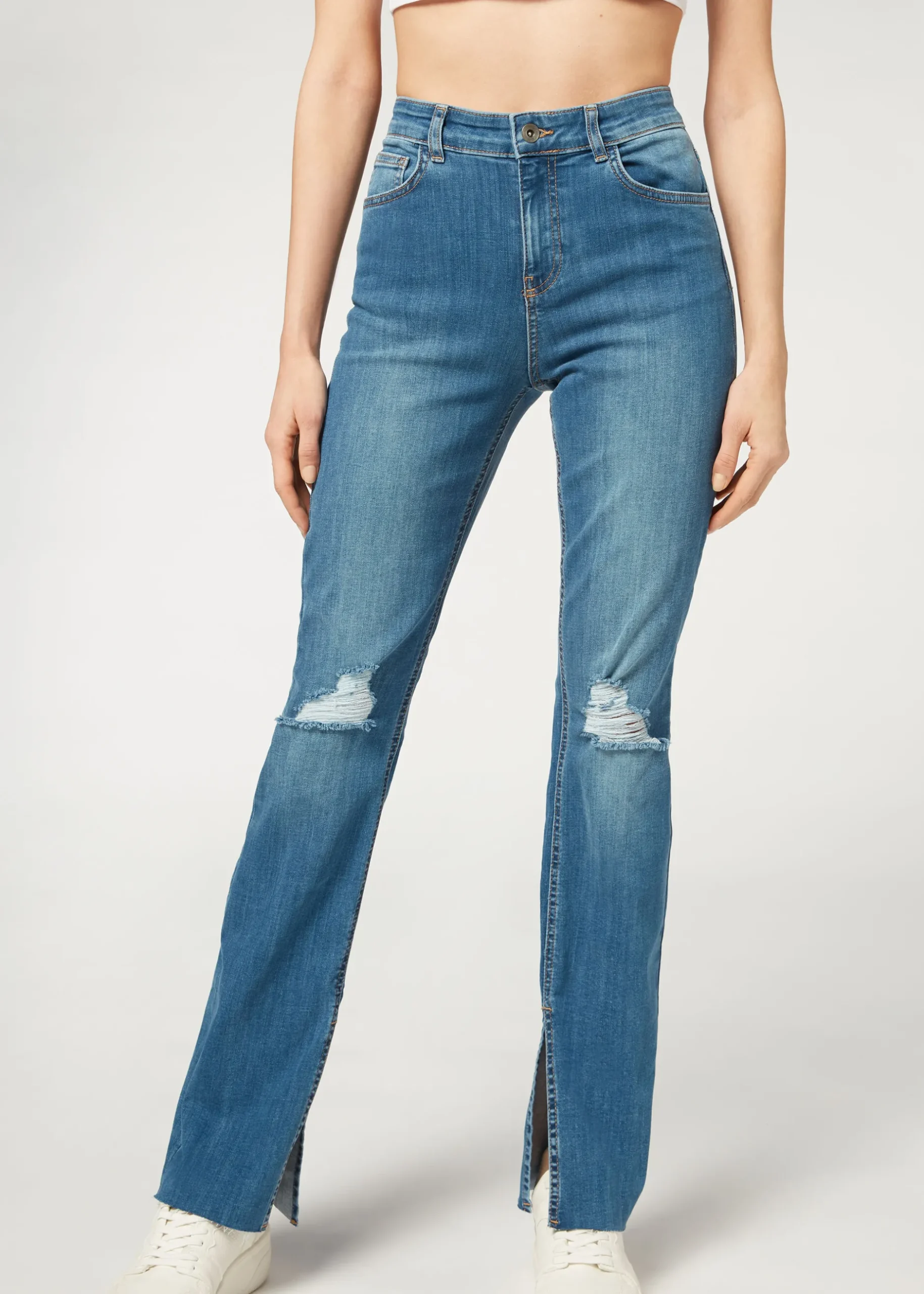 Women Calzedonia Straight Ripped Jeans