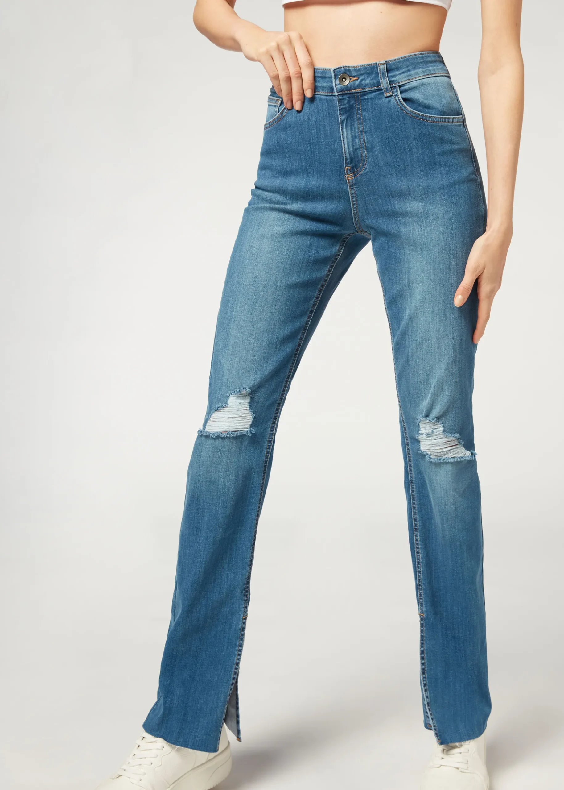 Women Calzedonia Straight Ripped Jeans