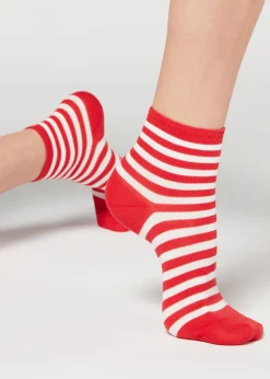 Women Calzedonia Stripe Patterned Short Socks