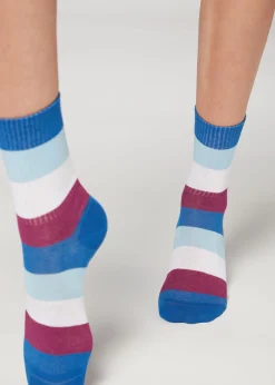 Women Calzedonia Stripe Patterned Short Socks