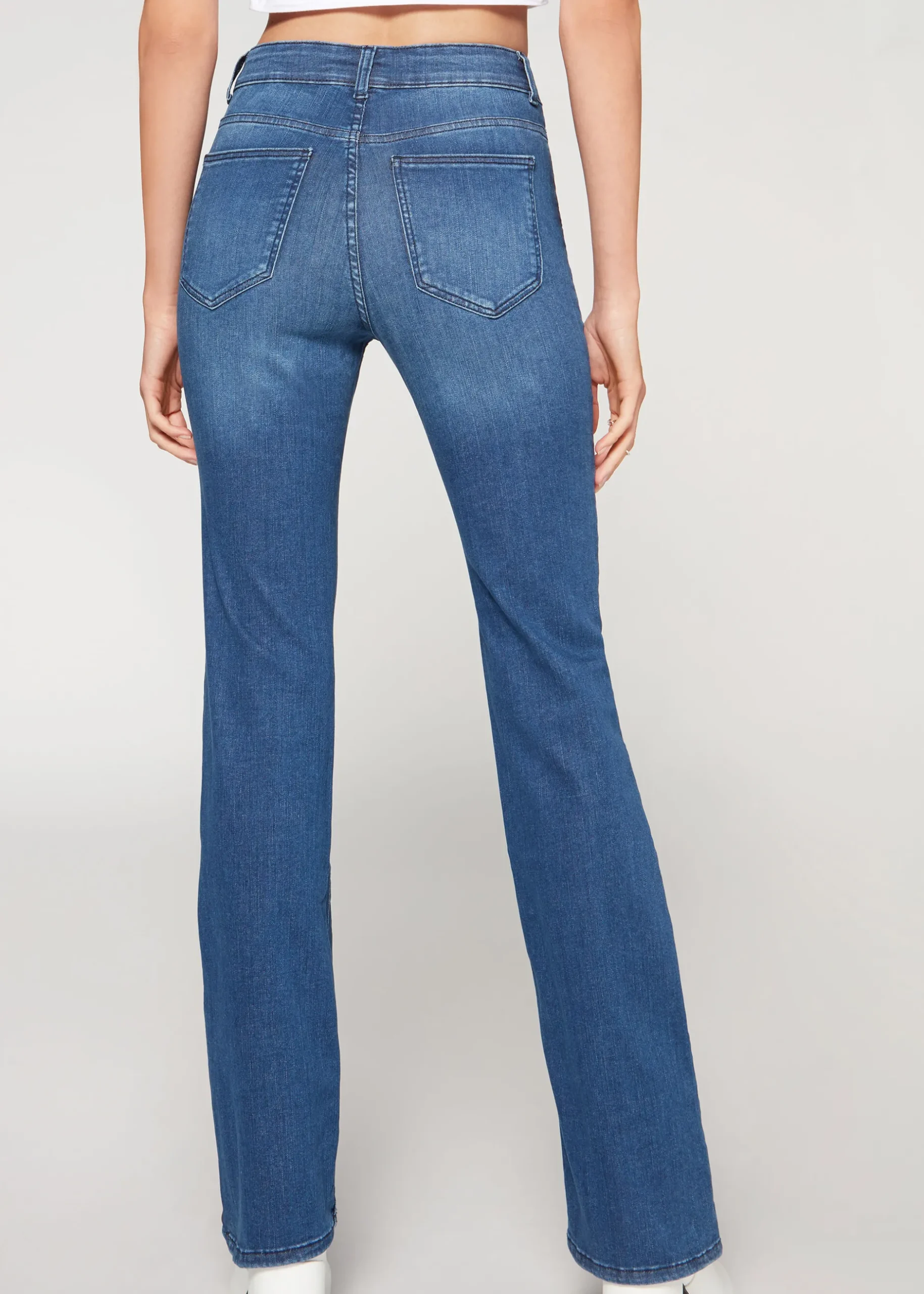Women Calzedonia Super Flex Denim High-Waisted Bootcut Jeans