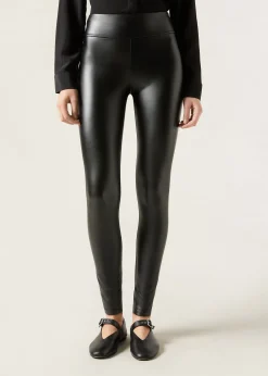 Women Calzedonia Thermal Leather Effect Leggings
