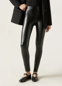 Women Calzedonia Thermal Leather Effect Leggings