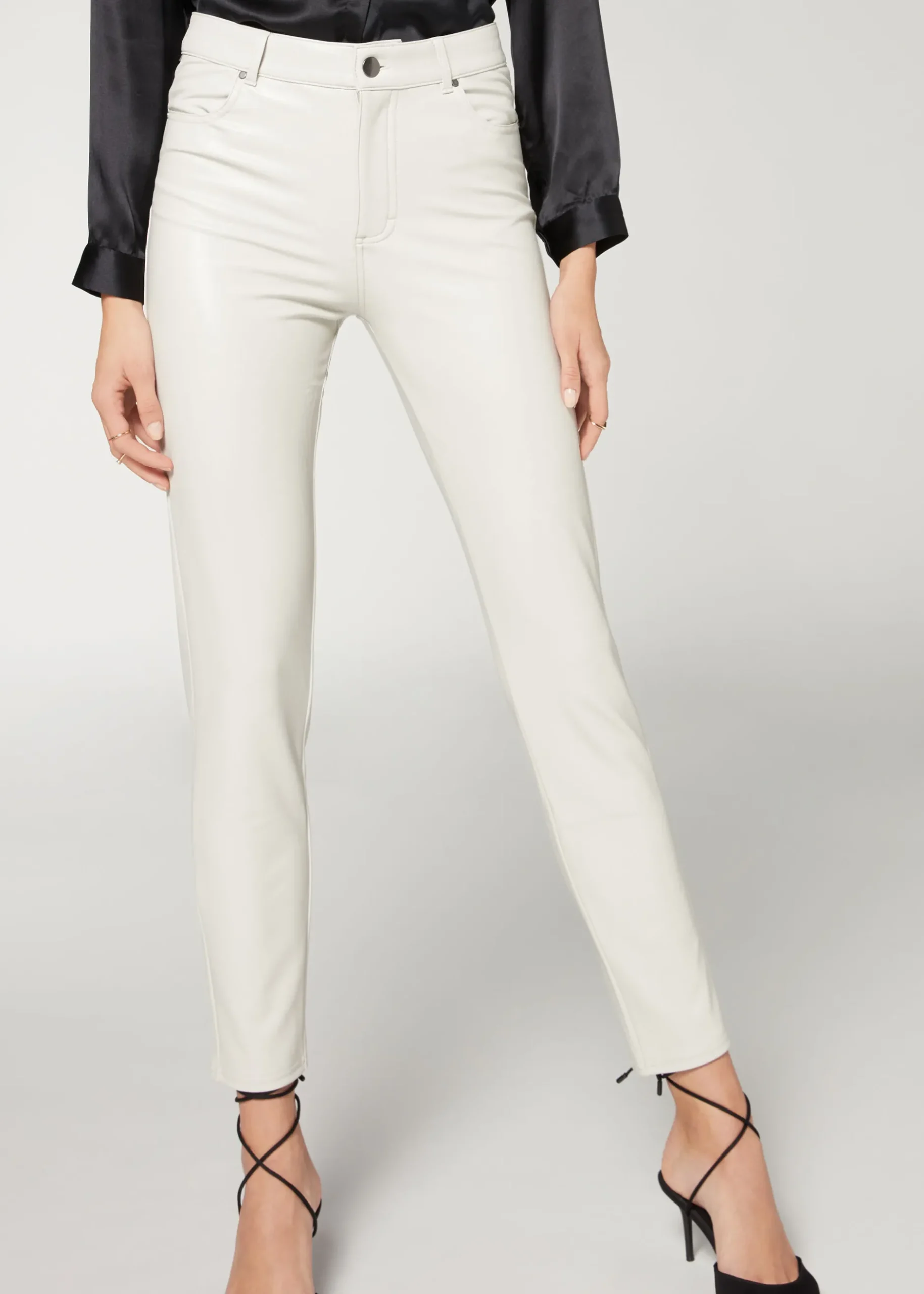 Women Calzedonia Thermal Leather-Look Leggings