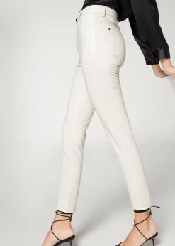 Women Calzedonia Thermal Leather-Look Leggings