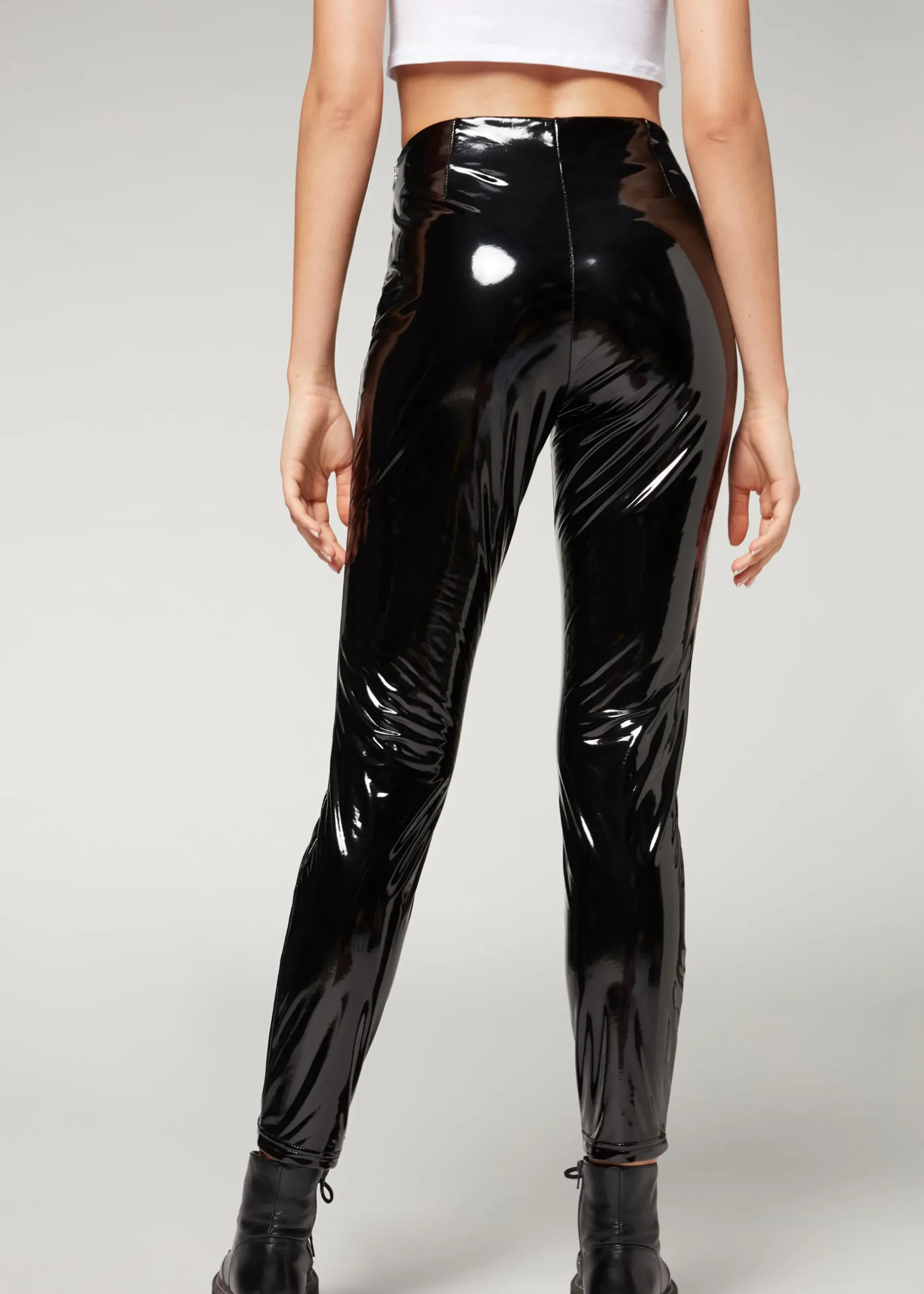 Women Calzedonia Thermal Vinyl Skinny Leggings