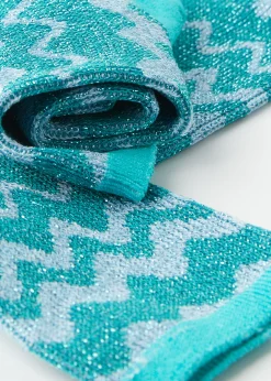 Women Calzedonia Wave Motif Short Socks With Glitter