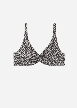 Women Calzedonia Zebra Print Balconette Bikini Top Nairobi