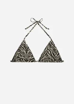 Women Calzedonia Zebra Print Slide Triangle Bikini Top Nairobi